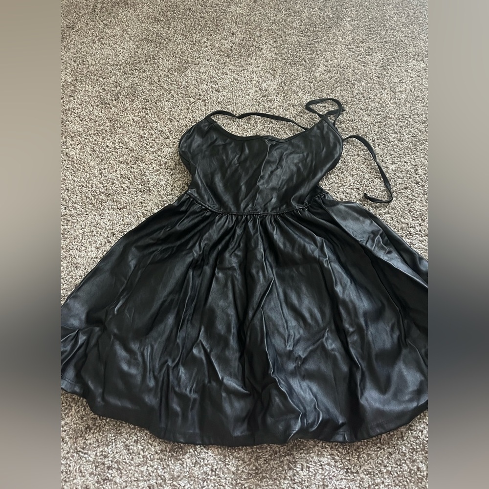 American Apparel halter neck pleather dress